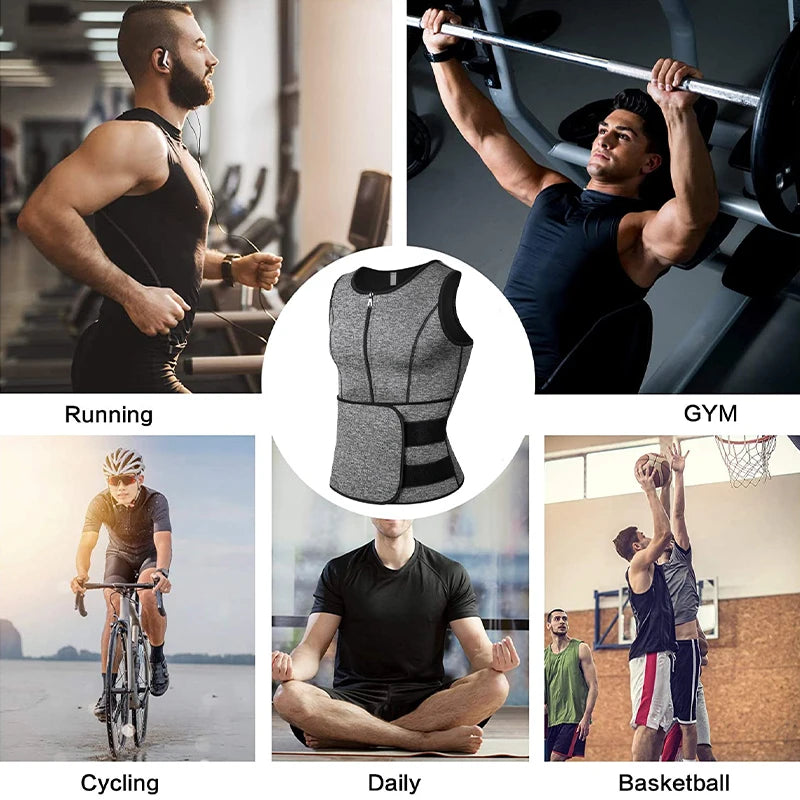 Men's Neoprene Sweat Shaper Vest™️ – Ultimate Fat-Burning Waist Trainer & Slimming Tank