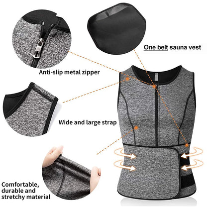 Men's Neoprene Sweat Shaper Vest™️ – Ultimate Fat-Burning Waist Trainer & Slimming Tank