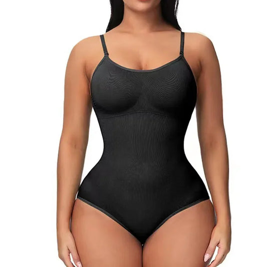 Seamless Slimming Shapewear Bodysuit – Black Corset-Style Lingerie