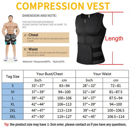 Men's Neoprene Sweat Shaper Vest™️ – Ultimate Fat-Burning Waist Trainer & Slimming Tank